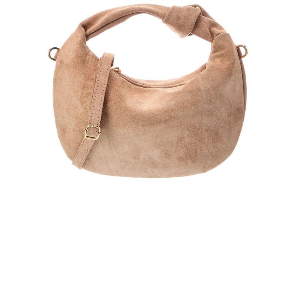 Italian Leather Isabelle Leather Top Handle Bag, Beige